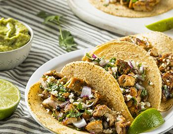 Fresh tacos from a Mexican restaurant