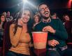 Couple enjoying popcorn together at the Mammoth Film Festival