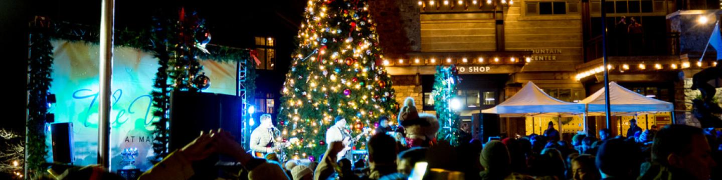 The tree lighting at Mammoth Mountain