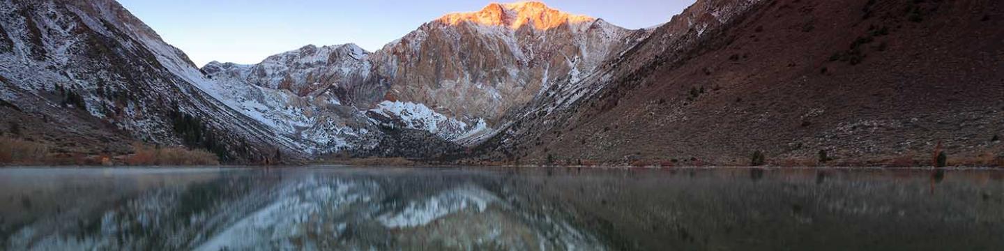 Reflection in the water at Convict Lake in Mammoth