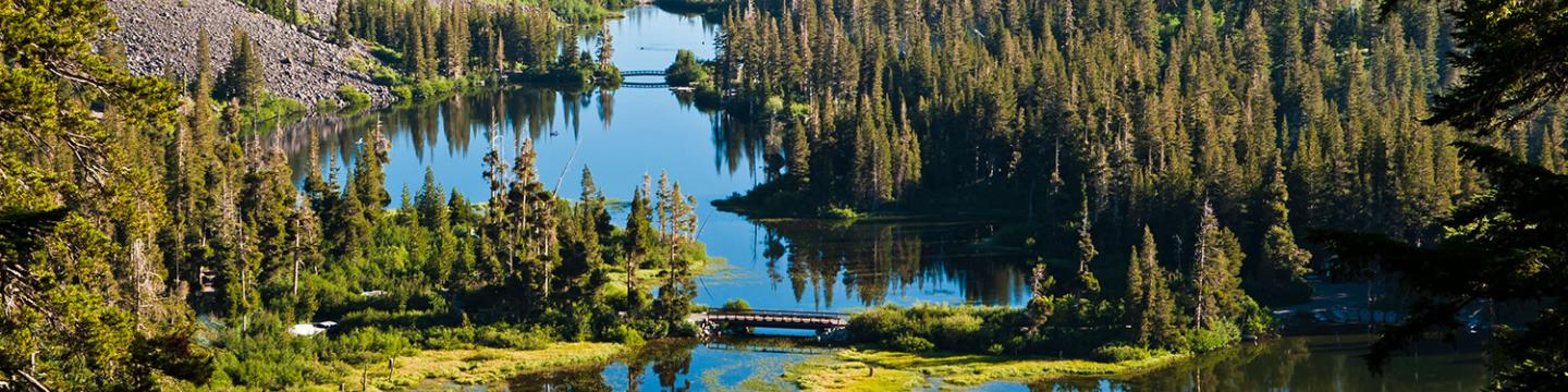 Ariel view of Mammoth Lakes, CA