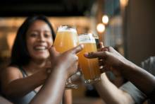 Friends drinking beer