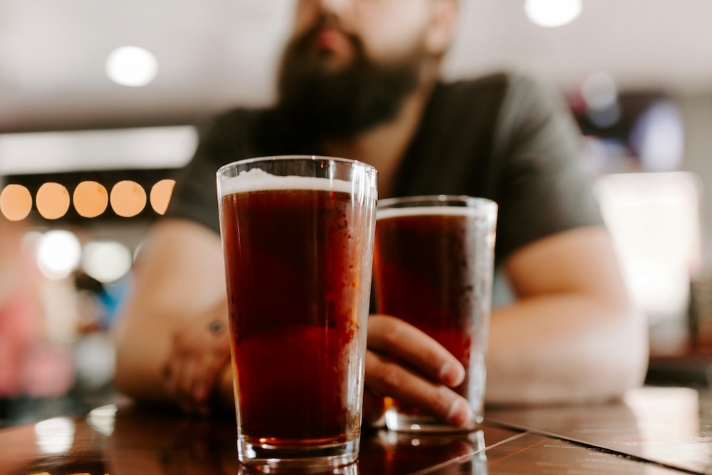 Man drinking beer