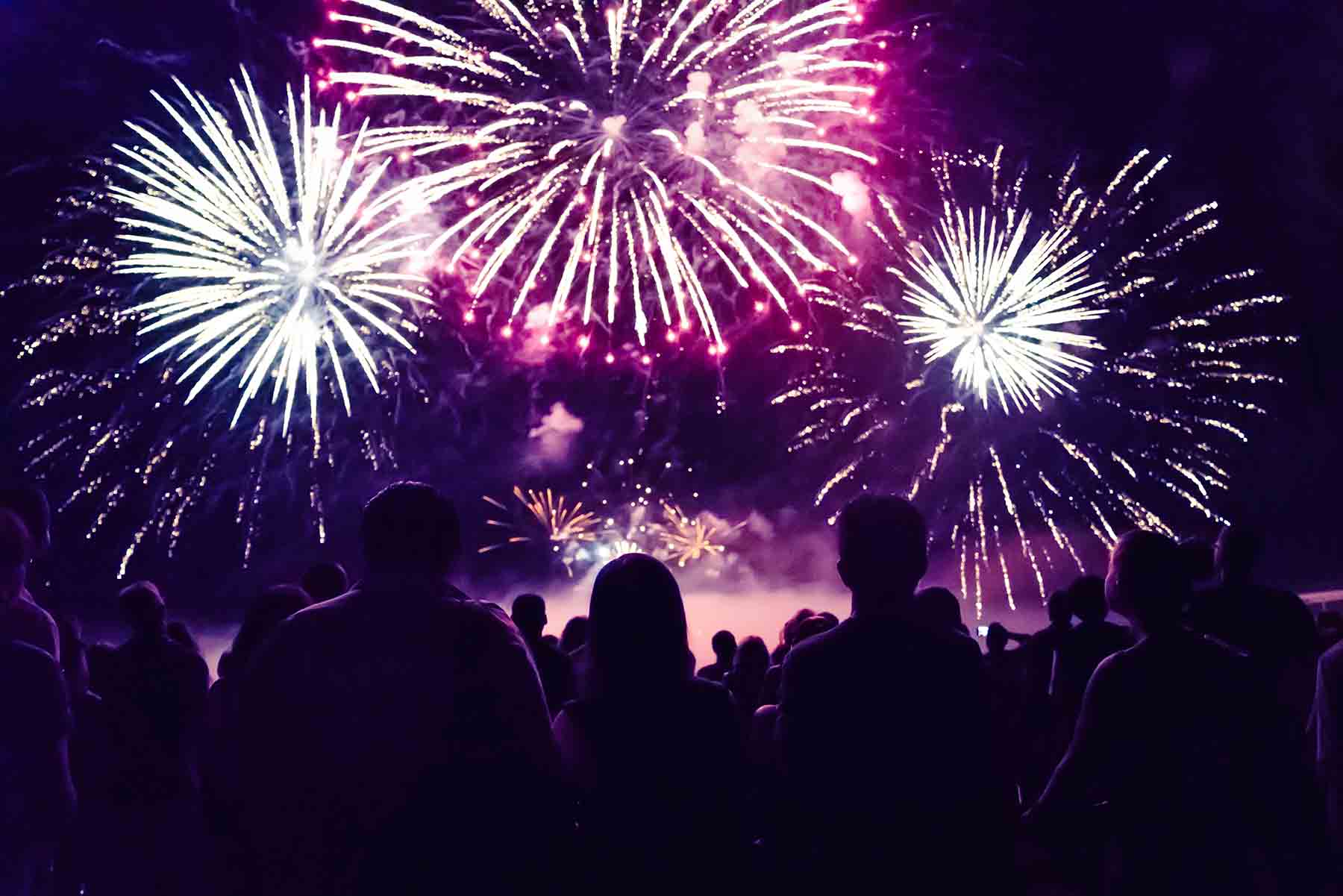 Fireworks at a New Year's Eve celebration in Mammoth