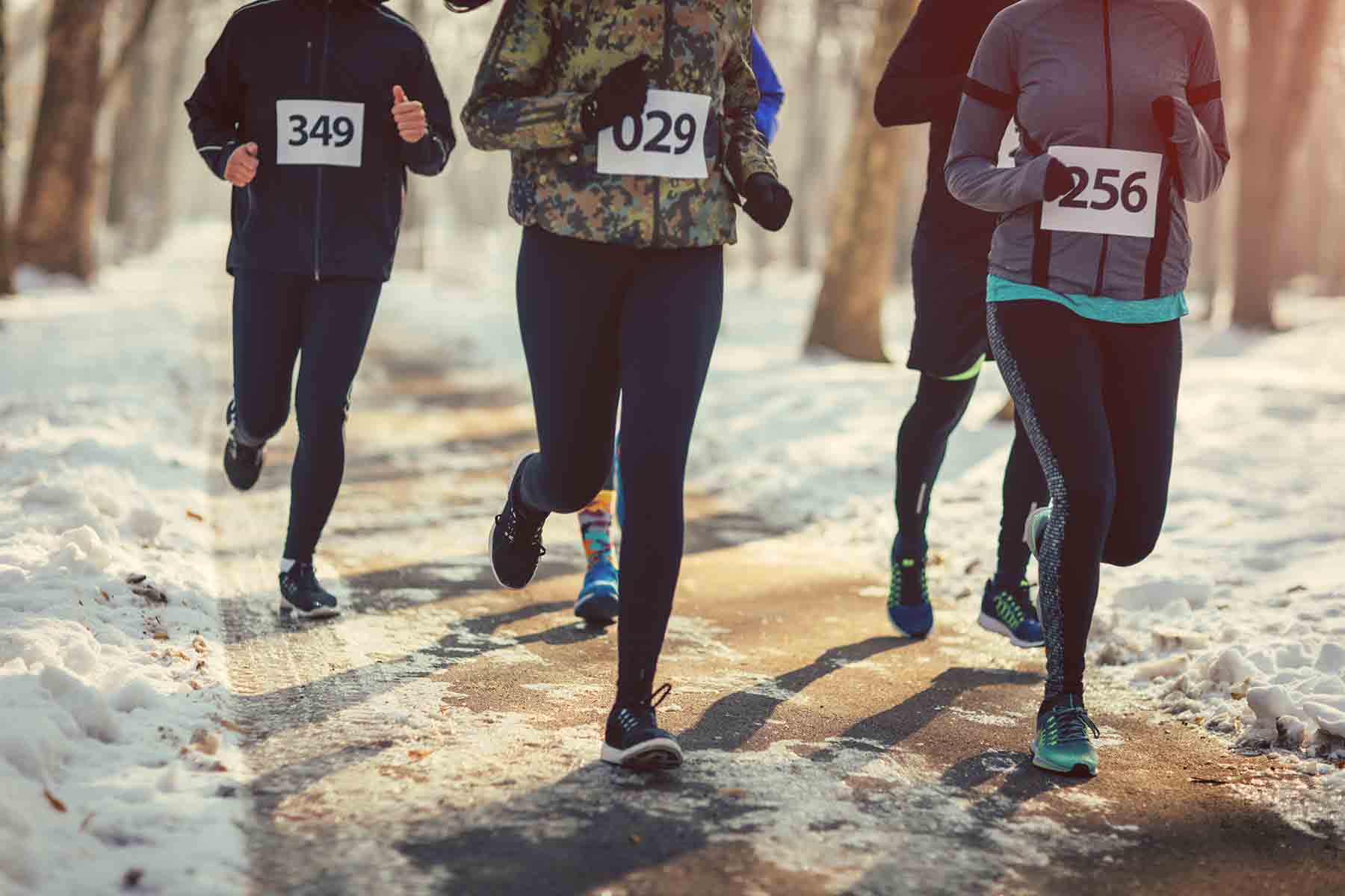 Runners competing in the Mammoth Turkey Trot